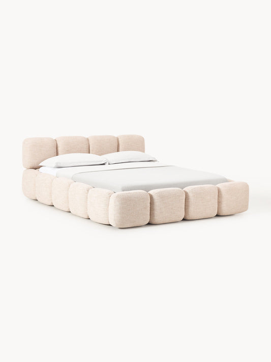 Taylen Upholstered Bed in Bouclé with Storage
