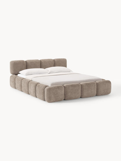 Taylen Upholstered Bed in Teddy Bouclé with Storage