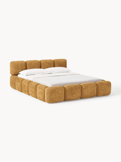 Taylen Upholstered Bed in Teddy Bouclé with Storage