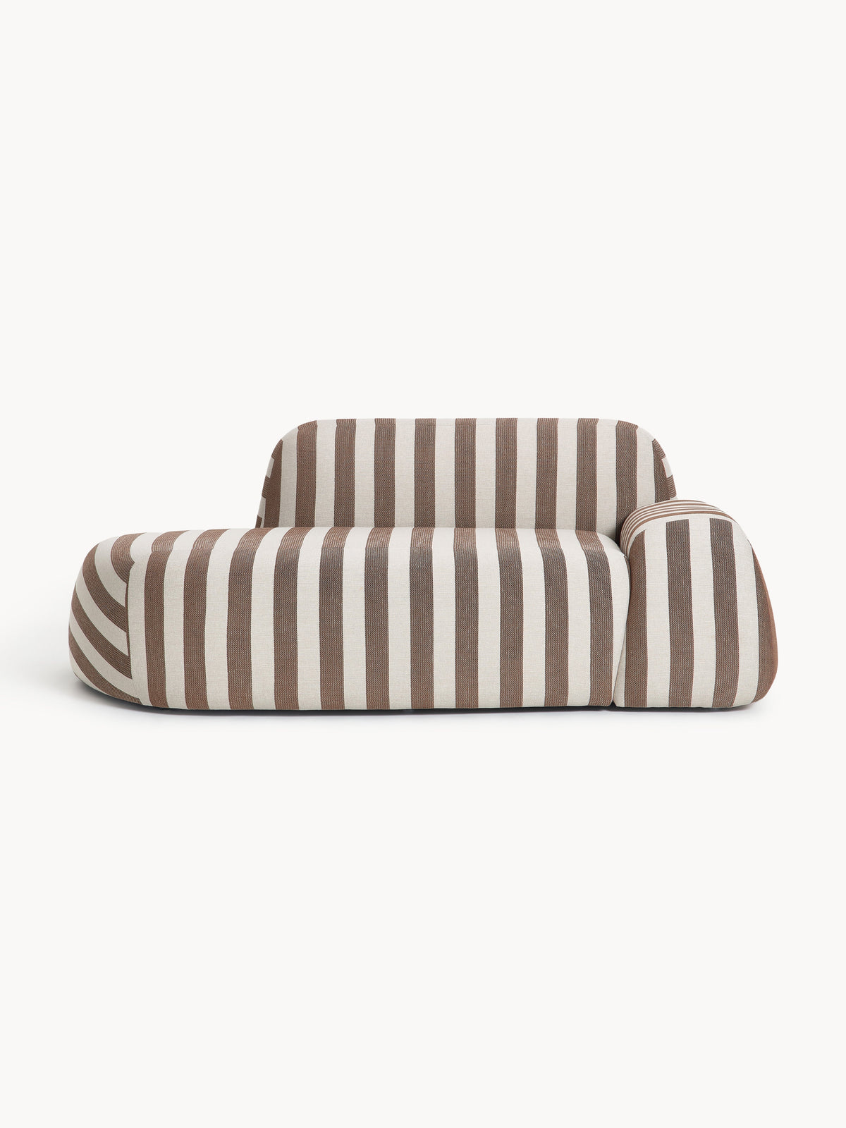 Wolka 2-Seater Striped Sofa with Chaise Longue