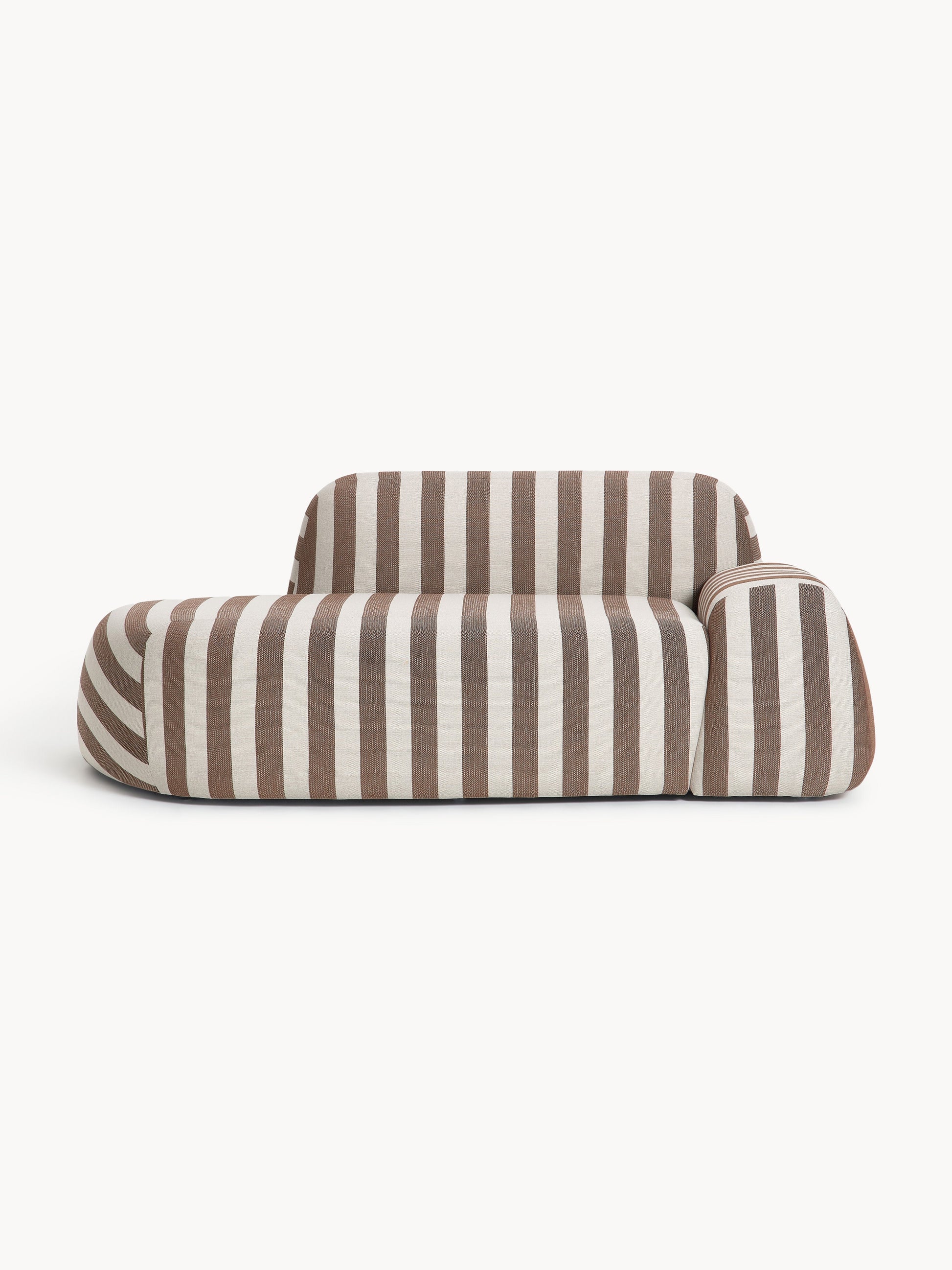 Wolka 2-Seater Striped Sofa with Chaise Longue