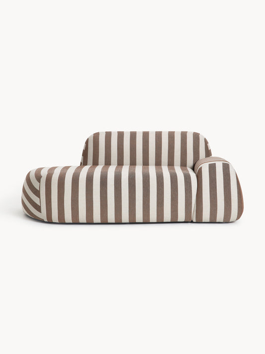 Wolka 2-Seater Striped Sofa with Chaise Longue