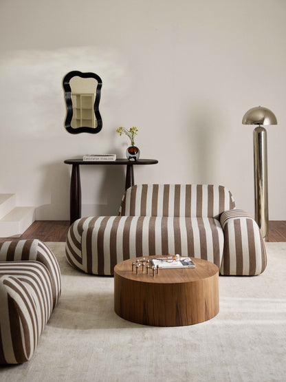 Wolka 2-Seater Striped Sofa with Chaise Longue