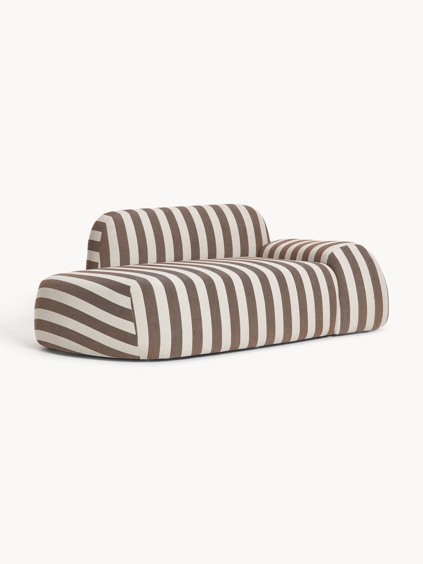 Wolka 2-Seater Striped Sofa with Chaise Longue