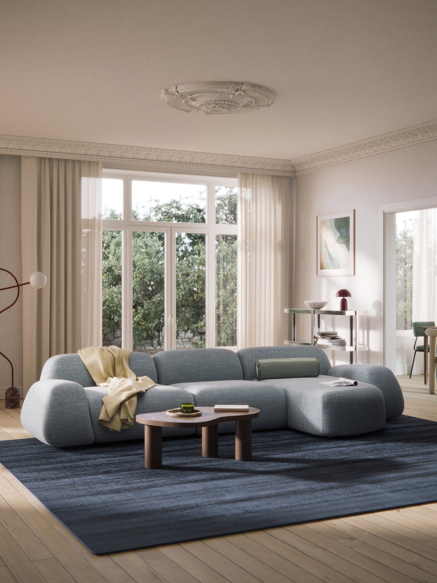 Wolka Bouclé Corner Sofa, Modular (4-Seater)