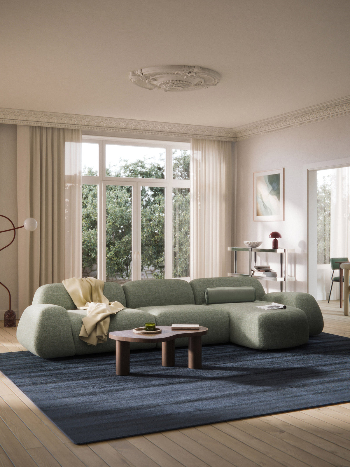 Wolka Bouclé Corner Sofa, Modular (4-Seater)