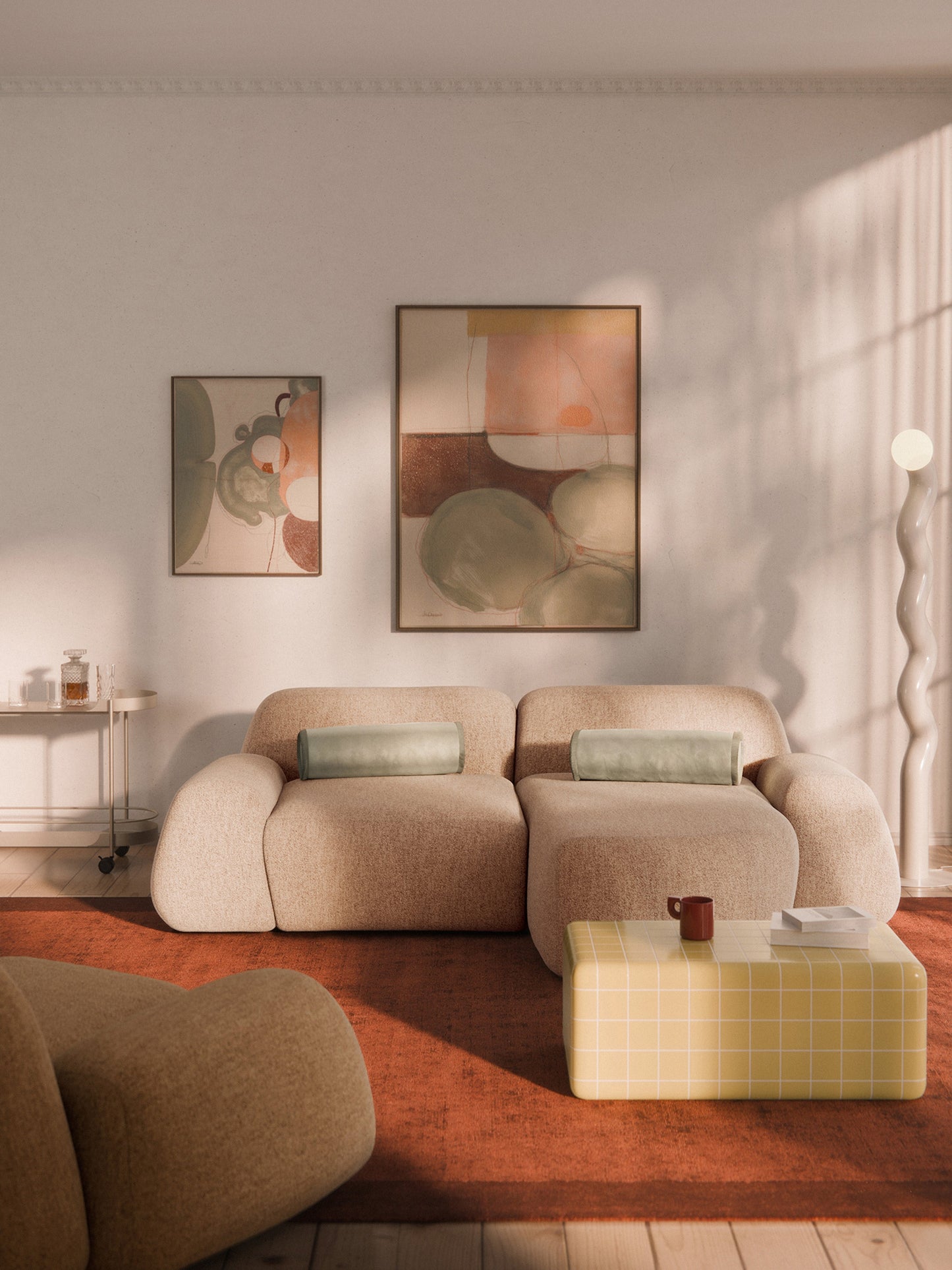 Wolka Bouclé Modular Corner Sofa (3-Seater)