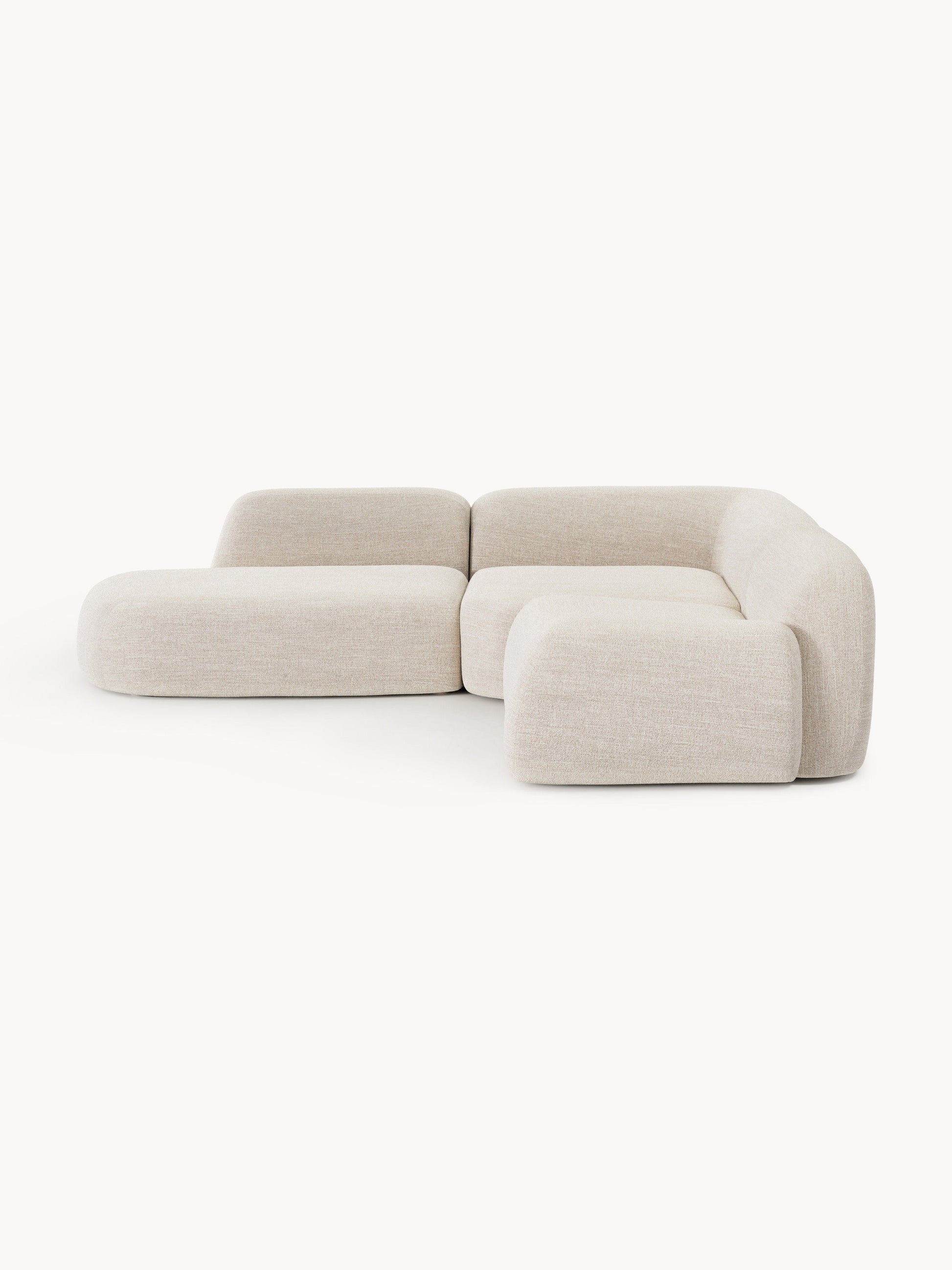 Wolka Bouclé Modular Corner Sofa (4-Seater) with Chaise Longue