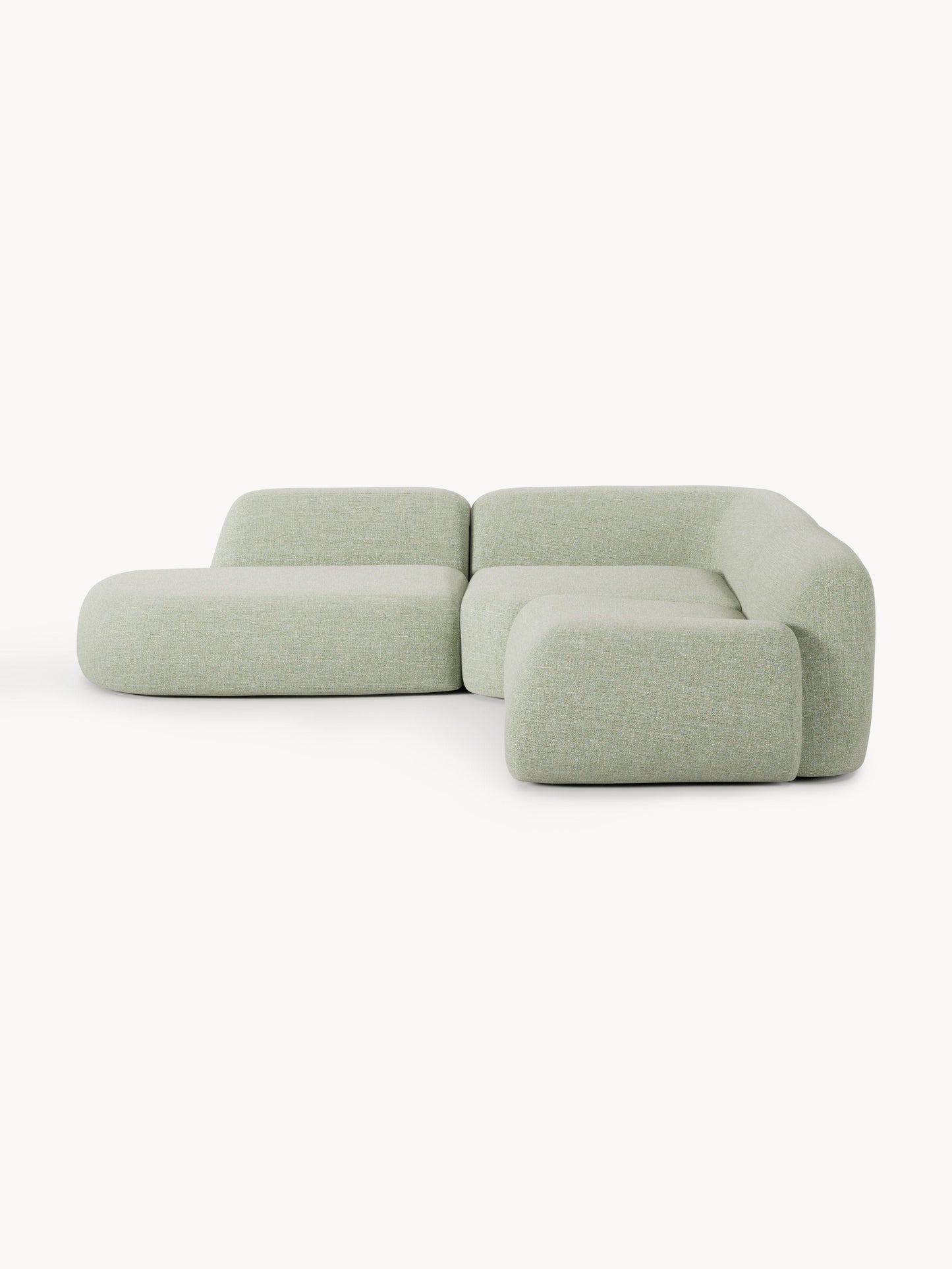 Wolka Bouclé Modular Corner Sofa (4-Seater) with Chaise Longue