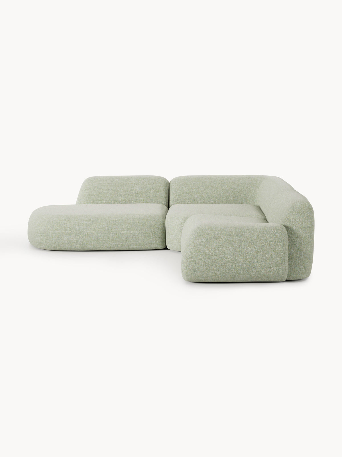 Wolka Bouclé Modular Corner Sofa (4-Seater) with Chaise Longue
