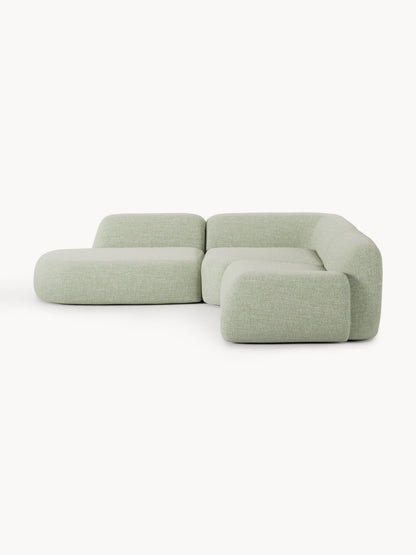 Wolka Bouclé Modular Corner Sofa (4-Seater) with Chaise Longue