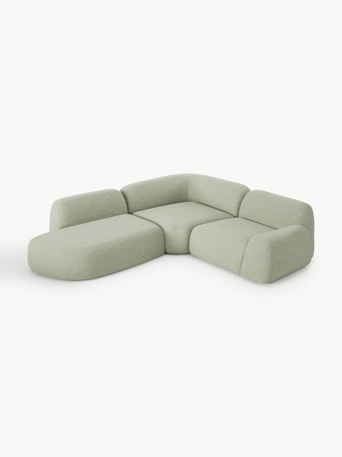 Wolka Bouclé Modular Corner Sofa (4-Seater) with Chaise Longue