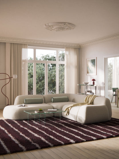 Wolka Bouclé Modular Corner Sofa (4-Seater) with Chaise Longue