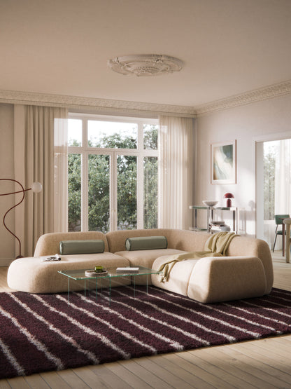 Wolka Bouclé Modular Corner Sofa (4-Seater) with Chaise Longue