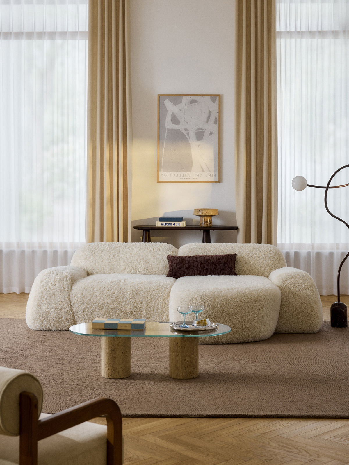 Wolka Chaise in Teddy
