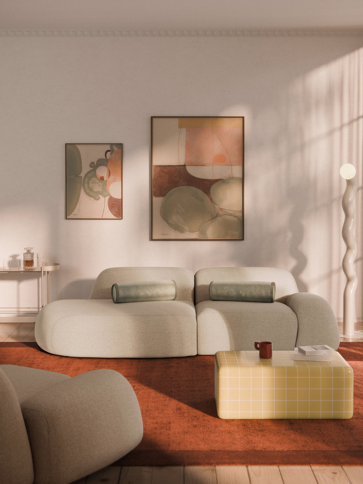 Wolka Modular Chaise in Bouclé (3-Seater)