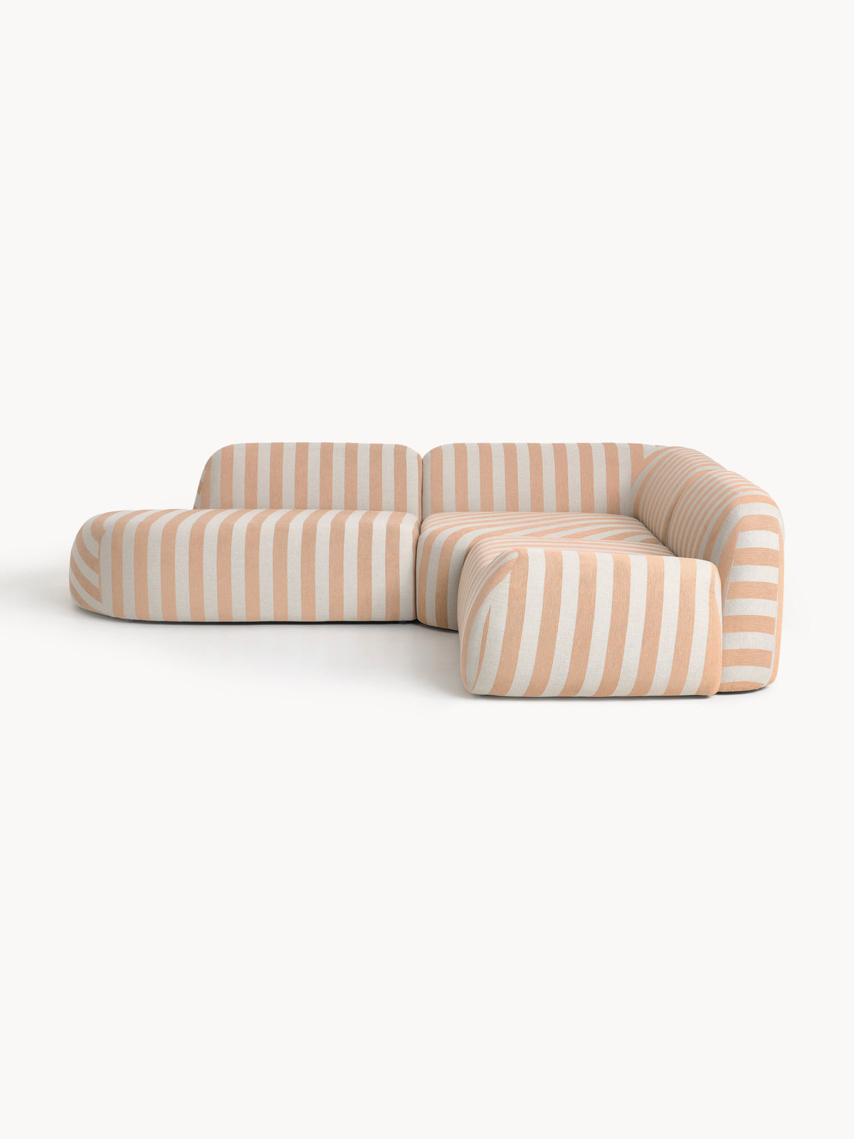 Wolka Striped Modular Corner Sofa with Chaise Longue (4-Seater)
