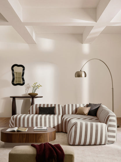 Wolka Striped Modular Corner Sofa with Chaise Longue (4-Seater)