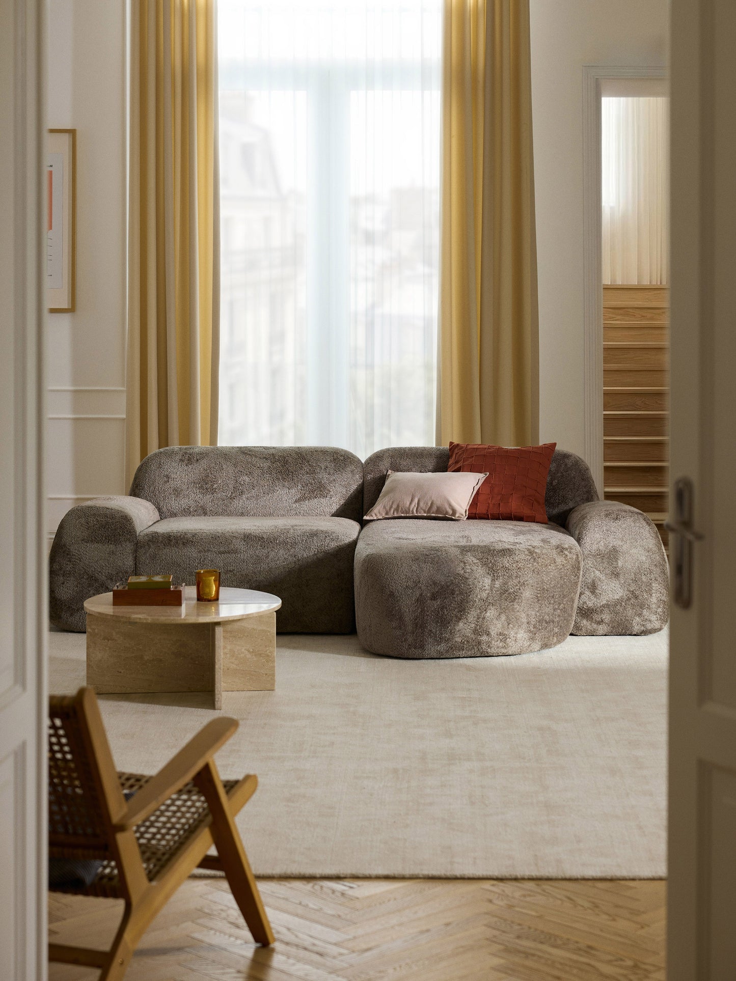 Wolka Teddy Bouclé Modular Corner Sofa (3-Seater)