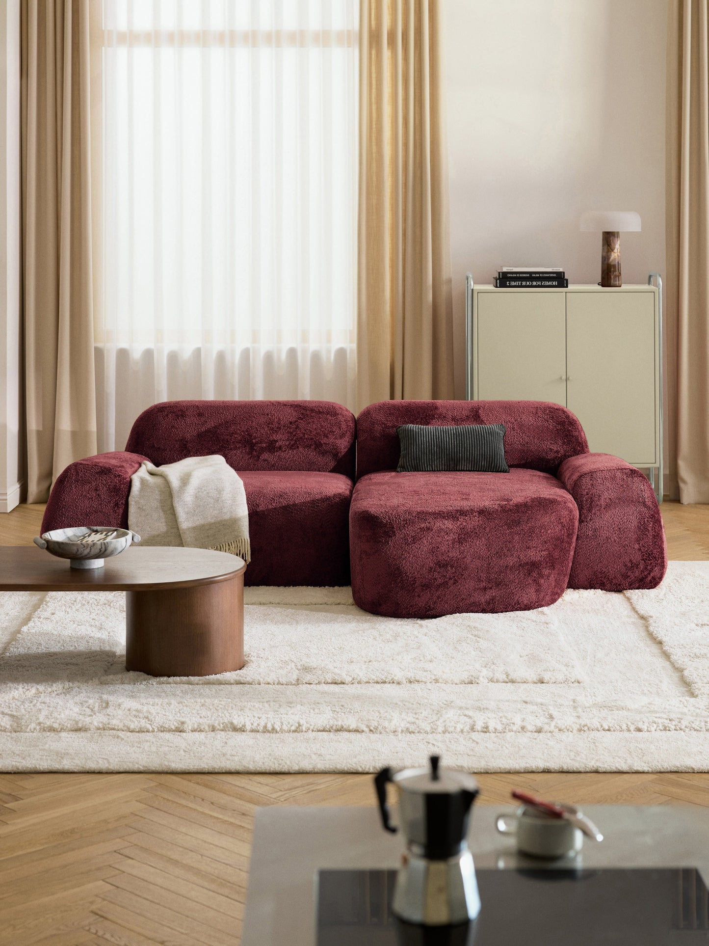 Wolka Teddy Bouclé Modular Corner Sofa (3-Seater)
