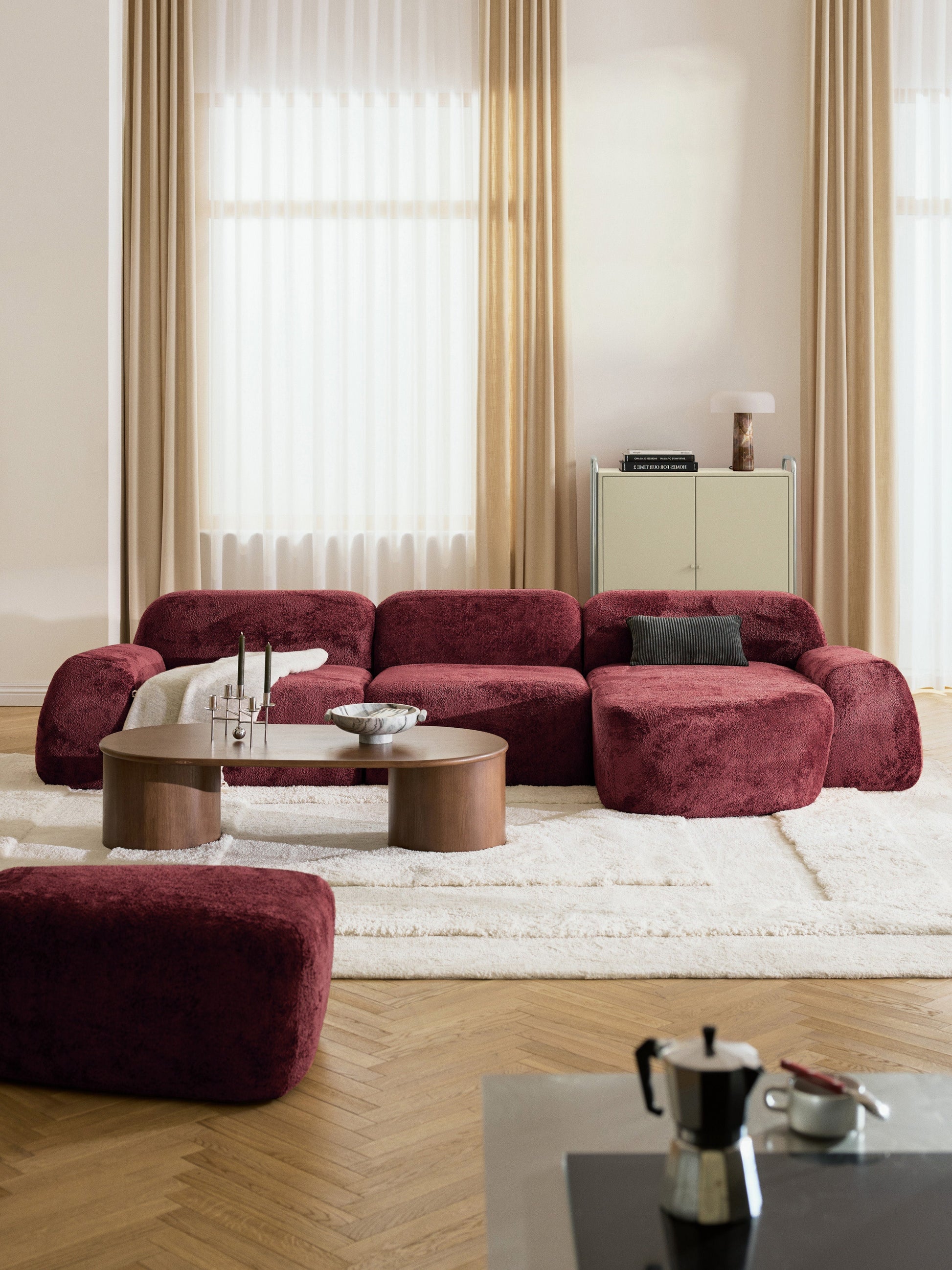 Wolka Teddy Bouclé Modular Corner Sofa (4-Seater)