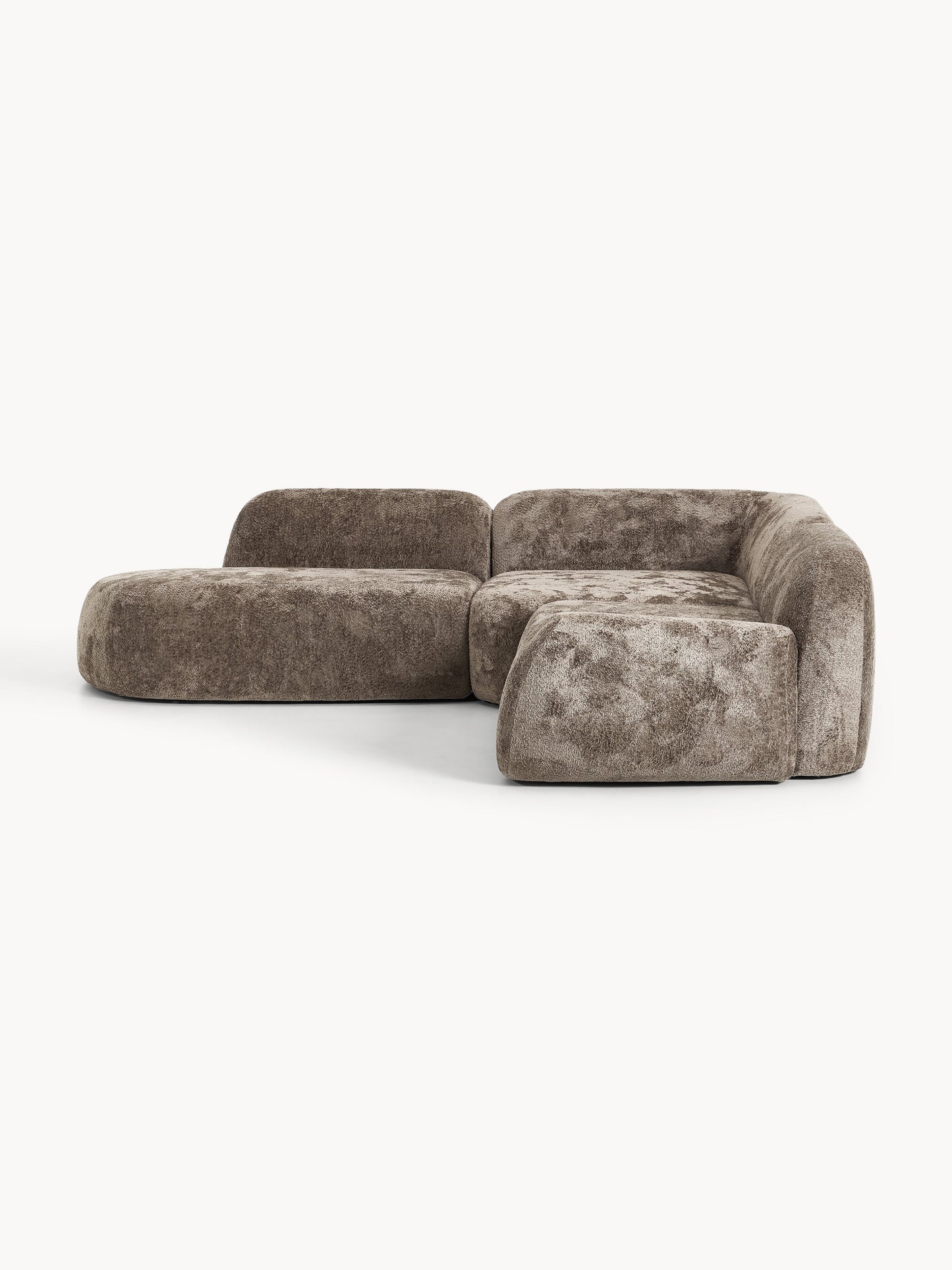 Wolka Teddy Bouclé Modular Corner Sofa (4-Seater) with Chaise Longue