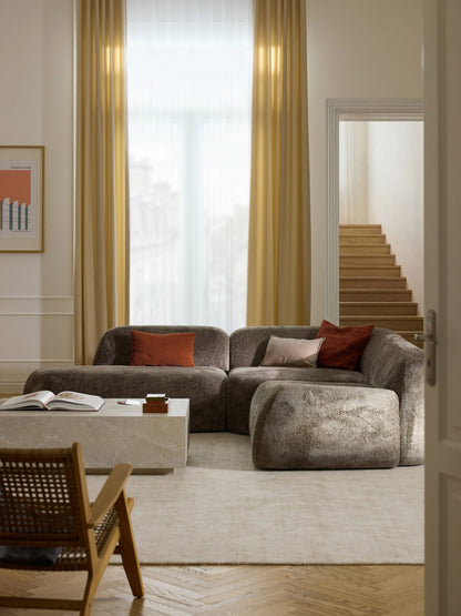 Wolka Teddy Bouclé Modular Corner Sofa (4-Seater) with Chaise Longue