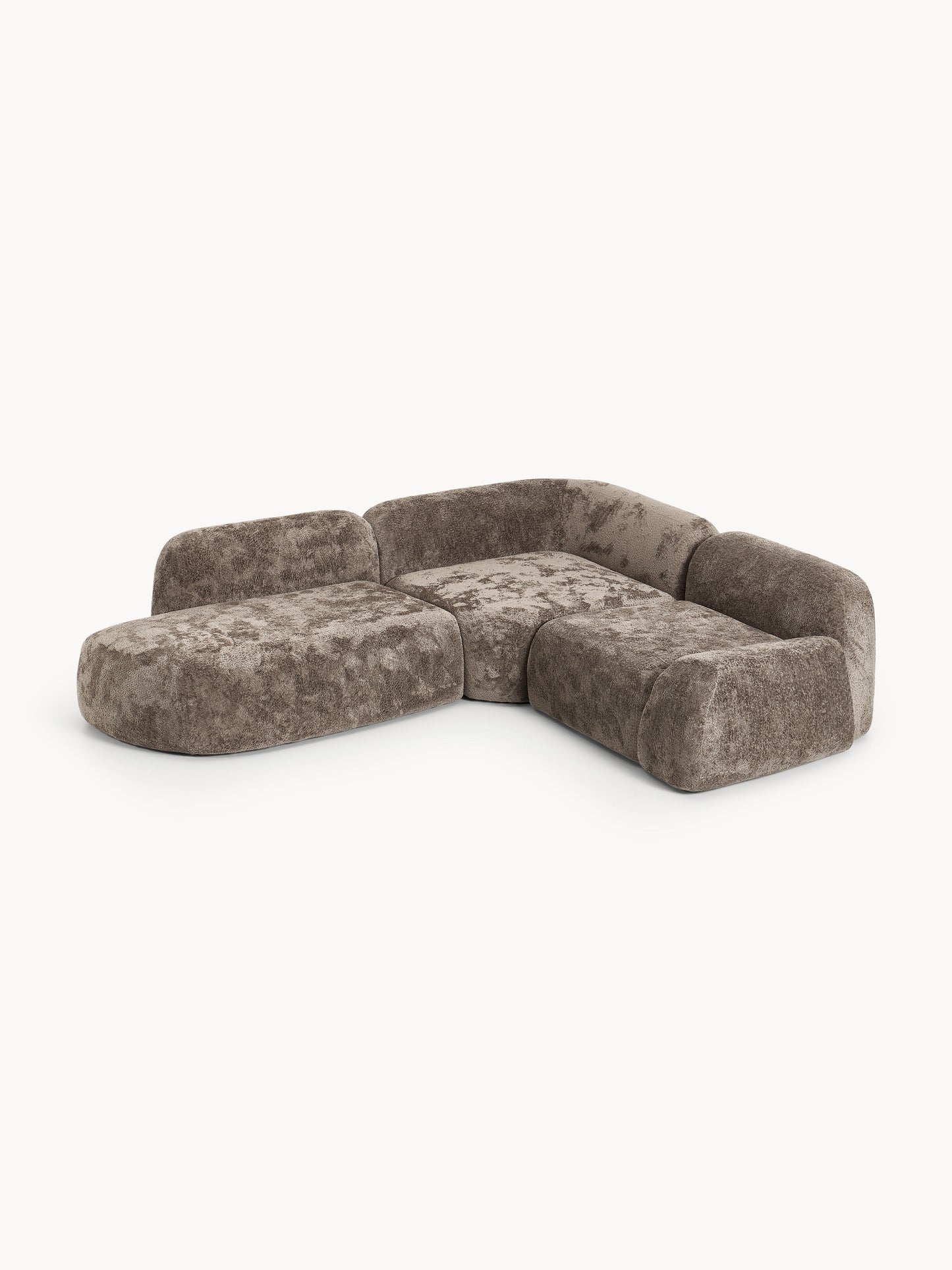 Wolka Teddy Bouclé Modular Corner Sofa (4-Seater) with Chaise Longue