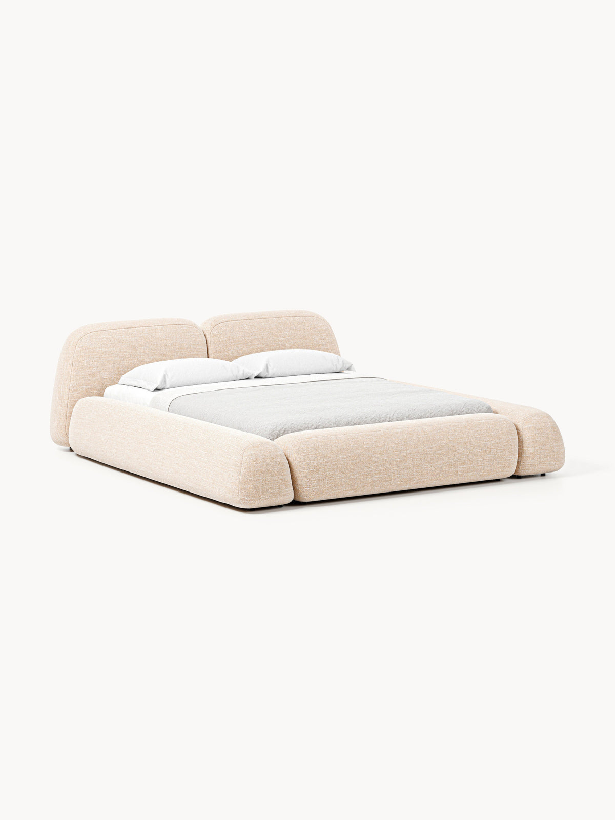 Wolka Upholstered Storage Bed in Bouclé