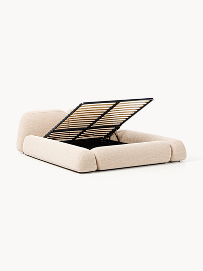 Wolka Upholstered Storage Bed in Bouclé